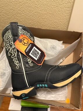 NEW Corral Women's Leather Black Hydro Resistant Western Boots W5007, Size 7.5